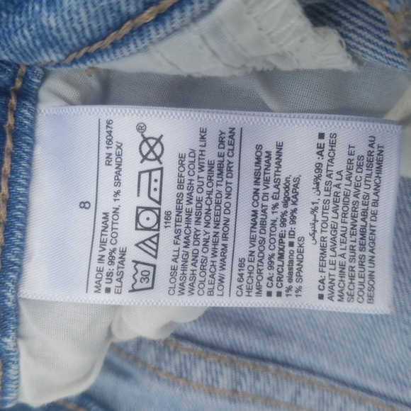 Old Navy Light Blue Ripped Jean Shorts Size 8 - Picture 3 of 6